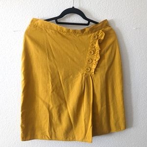 Retro skirt mustard yellow pencil skirt from Anthropologie